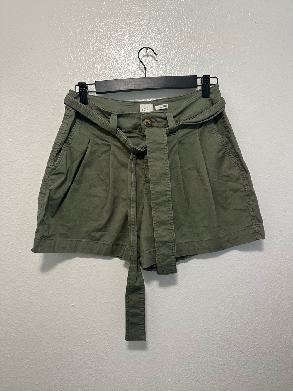 a new day Olive Green Tie-Waist Women's Shorts